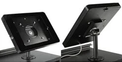 40"w Portable Counter With Black Screw-in IPad Enclosure, Bean Shaped -LuxeDisplay Shop ctrvipdgbk.ra1 preview