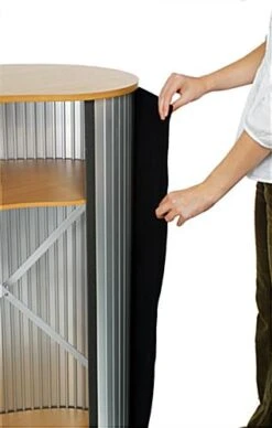 40"w Portable Counter With Silver Screw-in IPad Enclosure, Bean Shaped -LuxeDisplay Shop ctrvipdgsl.ra4 preview