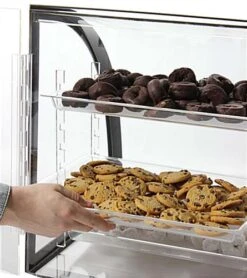 Acrylic Food Display Case W/ (3) Plastic Trays, Black Frame -LuxeDisplay Shop cvmft3sm.ra2 preview