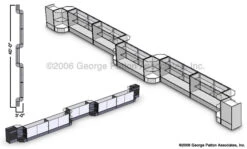 Store Counter Configuration W/ 15 Components, Tempered Glass Shelves & Black Finish