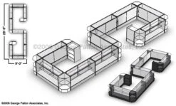 Store Counter Configuration W/ 19 Components, Black Finish & Tempered Glass Shelves