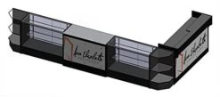 Black Retail Counter Configuration W/ 6 Components, Custom Printed Graphic Panels -LuxeDisplay Shop cw6aebkcg.rw preview