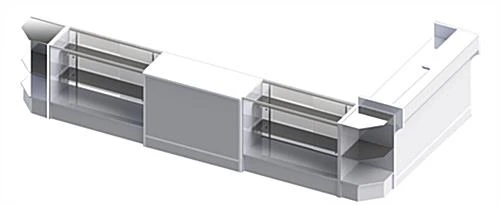 Retail Counter Configuration W/ 6 Components, White Finish & Tempered Glass Shelves 4 Retail Counter Configuration W/ 6 Components, White Finish & Tempered Glass Shelves - Image 2