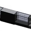 Retail Counter Configuration W/ 6 Components, Black Finish & Tempered Glass Shelves -LuxeDisplay Shop cw6c3blk.rw preview