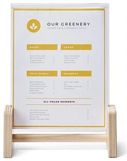 8.5 X 11 Sign Holder W/ Polycarbonate Panel, Slant Back, Collapsible - Natural -LuxeDisplay Shop db8511shvt.ra3 preview