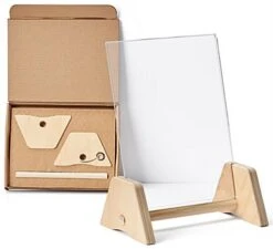 8.5 X 11 Sign Holder W/ Polycarbonate Panel, Slant Back, Collapsible - Natural -LuxeDisplay Shop db8511shvt.ra4 preview