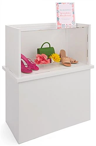 33" Eco-Friendly Display Case W/ Flat Pack Design, Recycled - White 3 33" Eco-Friendly Display Case W/ Flat Pack Design, Recycled - White