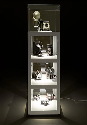 20" Acrylic Display Case W/ Interior LED Lights, Locking Fixed Shelves- White 5 20" Acrylic Display Case W/ Interior LED Lights, Locking Fixed Shelves- White - Image 3