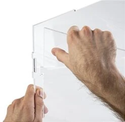 15 X 15 Countertop Display Case, Collapsible, Acrylic, Custom Graphics - Clear -LuxeDisplay Shop dcknockdsg.ra3 preview