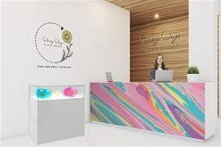 39"w Glass Display Case, LED Surface Light, Removable Top, Floor Standing - White -LuxeDisplay Shop dcphzdc.ra7 preview