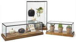 5.5" Countertop Display W/ Lift-Off Top, Black Copper Edging, Wooden Base - Clear -LuxeDisplay Shop dcpipelgroup.ra3 preview 1