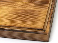 5.5" Countertop Display W/ Lift-Off Top, Black Copper Edging, Wooden Base - Clear -LuxeDisplay Shop dcpipelmcornercloseup.ra2 preview 1