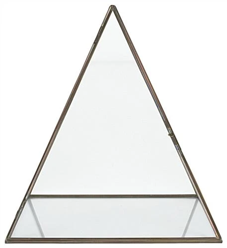 12 X 15 Medium Glass Pyramid Display Case With Copper Frame - Clear 5 12 X 15 Medium Glass Pyramid Display Case With Copper Frame - Clear - Image 3