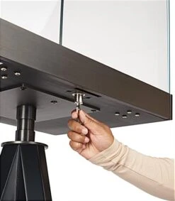 24" Glass Display Case W/ Pull-Out Door, 8 LED Lights, Tripod Legs - Black -LuxeDisplay Shop dctripled.ra6 preview