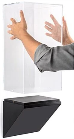 10”w Wall Wedge Display Case W/ MDF Base And Lift Off Acrylic Vitrine - Black -LuxeDisplay Shop dcwwdg10bk.ra2 preview