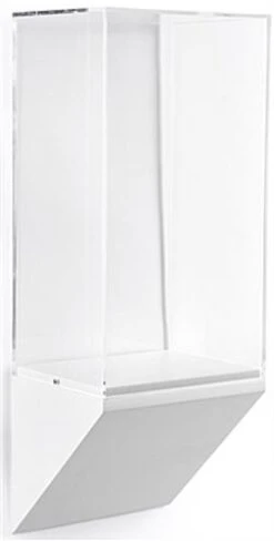 10”w Wall Wedge Display Case W/ MDF Base And Lift Off Acrylic Vitrine - White -LuxeDisplay Shop dcwwdg10wh.ra2 preview