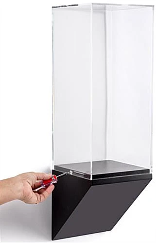 8”w Wall Wedge Display Case W/ MDF Base And Lift Off Acrylic Vitrine - Black 6 8”w Wall Wedge Display Case W/ MDF Base And Lift Off Acrylic Vitrine - Black - Image 4