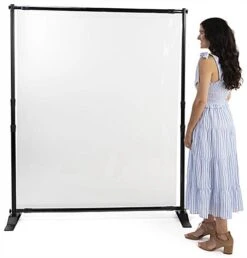 Floor Standing Sneeze Shield, PVC, Portable Aluminum Frame - Clear -LuxeDisplay Shop dgclrsr5572.ra5 preview