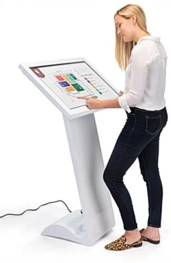 32” Slanted Touch Screen Digital Kiosk, 10pt IR Display, Android 7.1 OS - White -LuxeDisplay Shop dgfskatch32wh.ra6 preview
