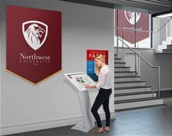 32” Slanted Touch Screen Digital Kiosk, 10pt IR Display, Android 7.1 OS - White -LuxeDisplay Shop dgfskatch32wh.ra9 preview