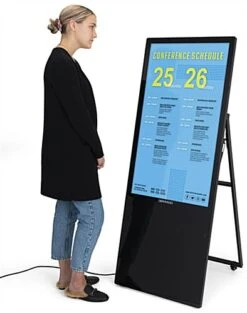 43" Non-Touch Digital A-Frame Sign W/ DisplayIt!Xpress Content Management - Black -LuxeDisplay Shop dgsnafnt43s.ra3 preview
