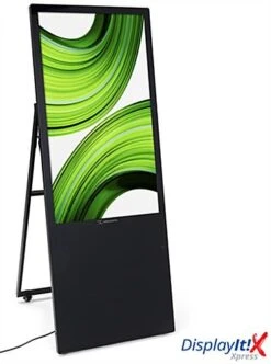 43" Non-Touch Digital A-Frame Sign W/ DisplayIt!Xpress Content Management - Black