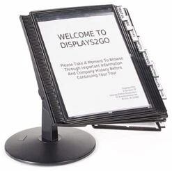 Desktop Reference System W/ 10 Double-sided Pages For 8.5 X 11 Sheets, 2" Tabs, Black -LuxeDisplay Shop dk10dpsbk.ra3 preview