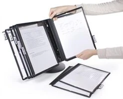 Desktop Reference System W/ 10 Double-sided Pages For 8.5 X 11 Sheets, 2" Tabs, Black -LuxeDisplay Shop dk10dpsbk.ra4 preview