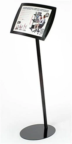 11 X 17 Menu Floor Stand, Magnetic Lens, Curved Frame, Portrait Or Landscape - Black -LuxeDisplay Shop dmgfs17blk.ra2 preview