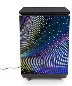 41" Tall Portable Counter W/ 3-Sided LED Screen Display, Storage Case, Wheels - Black -LuxeDisplay Shop dp031nvb.ra1 preview