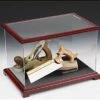 Model Display Case W/ Lift-Off Top, Red Mahogany Frame & Removable Riser