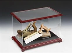Model Display Case W/ Lift-Off Top, Red Mahogany Frame & Removable Riser