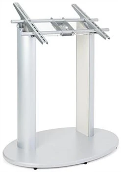 TV Stand For Floor Fits Monitors 42 To 60-Inch, Angled Design - Silver -LuxeDisplay Shop drmntst.ra2 preview