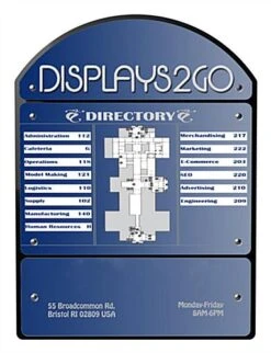 Workshop Series 18.5” X 25” Directory Sign, Silver Standoffs & Film Sheets - Black -LuxeDisplay Shop dsign3bkdr.ra4 preview