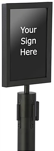 QueuePole.Economy 8.5 X 11 Stanchion Sign Frame, Slide-In Design, Portrait – Black