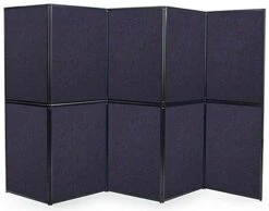 121"w Floor Standing Hook & Loop Display Board, 10 Panels, Double Sided - Blue -LuxeDisplay Shop fbl7272db.ra preview