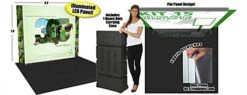 9' Trade Show Booth W/ Custom Graphics, Illuminated Backdrop, Portable -LuxeDisplay Shop fbrk15.1080 preview