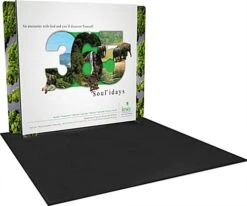9' Trade Show Booth W/ Custom Graphics, Illuminated Backdrop, Portable