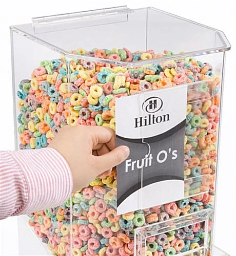 3.5 Gallon Acrylic Food Dispenser W/ Sign Sleeve, Continuous Flow 6 3.5 Gallon Acrylic Food Dispenser W/ Sign Sleeve, Continuous Flow - Image 4