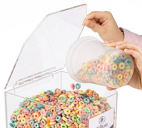 3.5 Gallon Acrylic Food Dispenser W/ Sign Sleeve, Continuous Flow 7 3.5 Gallon Acrylic Food Dispenser W/ Sign Sleeve, Continuous Flow - Image 5