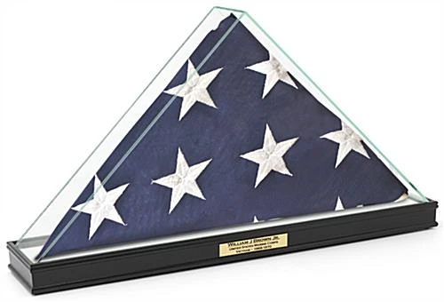 American-Made Wood Flag Case For 5’ X 9.5’ Flags, Custom Engraved - Black 2 American-Made Wood Flag Case For 5’ X 9.5’ Flags, Custom Engraved - Black