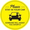 36” Pre-Printed Floor Decal Circle For Curbside Pickup, Stay In Your Car - Yellow -LuxeDisplay Shop fd36sd5.rw preview