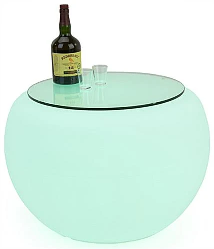 26" Round LED Coffee Table, 16 Color Options, Rechargeable Battery - White 4 26" Round LED Coffee Table, 16 Color Options, Rechargeable Battery - White - Image 2