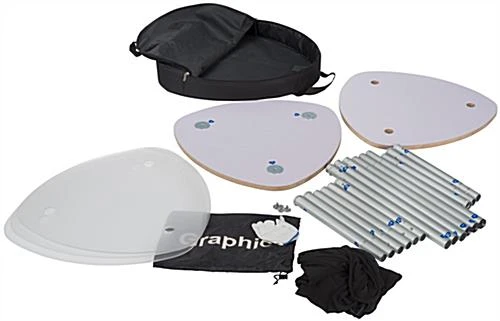 Trade Show Display Tower W/ Acrylic Shelves, Black Fabric Cover, Portable - Silver 8 Trade Show Display Tower W/ Acrylic Shelves, Black Fabric Cover, Portable - Silver - Image 6