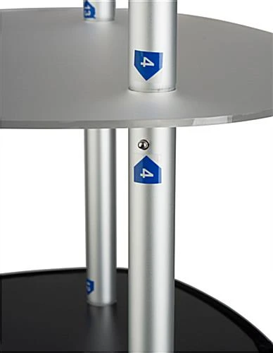 Trade Show Display Tower W/ Acrylic Shelves, Black Fabric Cover, Portable - Silver 7 Trade Show Display Tower W/ Acrylic Shelves, Black Fabric Cover, Portable - Silver - Image 5