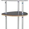 Trade Show Display Tower W/ Acrylic Shelves, Black Fabric Cover, Portable - Silver