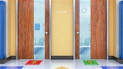 12 X 12 Vinyl Floor Sticker With Pre-Printed Graphics, Wrong Way Message - Red -LuxeDisplay Shop fdschool enviro4 preview