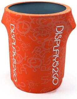 55-Gallon Stretch Trash Can Cover, Open Top - Custom Graphics