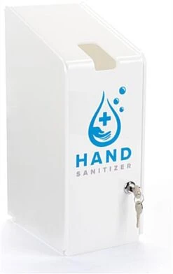 Gallon Hand Sanitizer Holder, Countertop Or Wall Mount, Stock Graphics - White