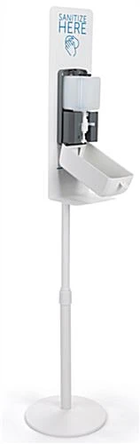 Touchless Hand Sanitizer Dispenser, Floor Standing W/ Pre-Printed Backsplash - White 6 Touchless Hand Sanitizer Dispenser, Floor Standing W/ Pre-Printed Backsplash - White - Image 4